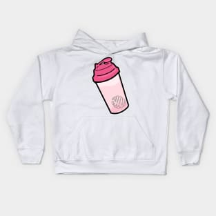 Protein Shake in Pink Kids Hoodie